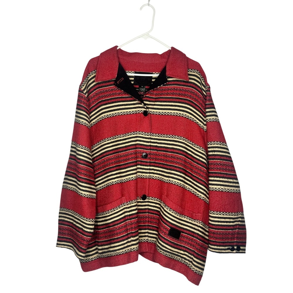Vintage Ralph Lauren Safari Blanket Snap Front Jacket 3X Barn Southwestern Ranch